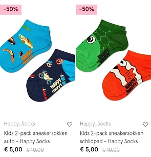 8 paar Happy Socks voor kinderen voor €23,10