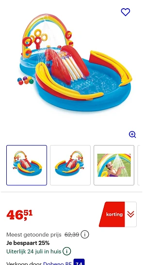 Intex rainbow ring opblaaszwembad met glijbaan -25% bij Bol