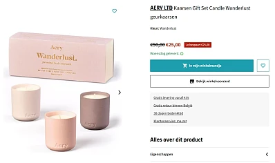 -50% geurkaars sets bij Juttu