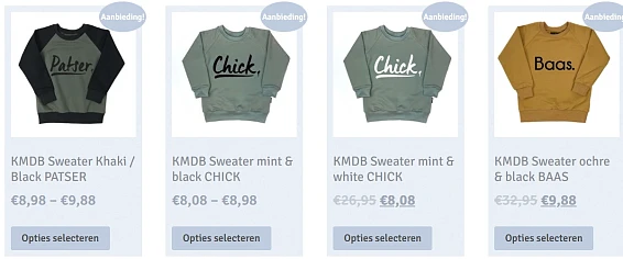Tot -70% op KMDB shirts voor baby's/kids
