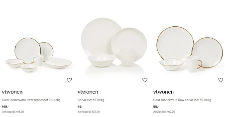65% korting op servies VT Wonen
