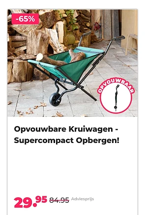 Opvouwbare kruiwagen -65% op voordeelvanger.nl