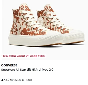 50% korting + 10% extra op Converse schoenen bij La Redoute