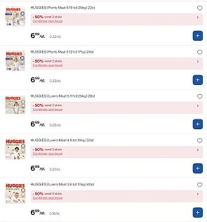 Huggies extra care luiers -50% bovenop reactie Delhaize 1 pak voor €6,99