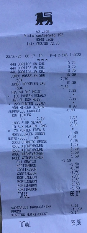 Koopjes Delhaize mosselen -50%