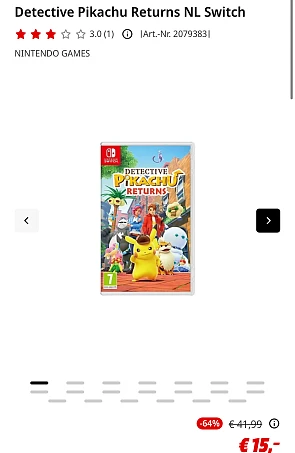 Detective Pikachu Returns NL Switch