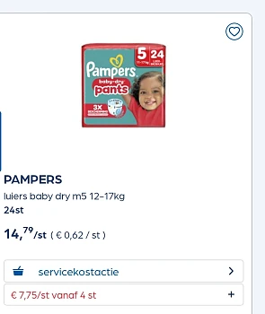Pampers luierbroekjes tot -50%