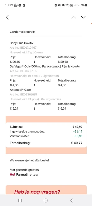 21% korting bij Farmaline