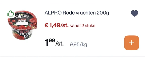 Alpro dessert proteïne -25% reactie jumbo