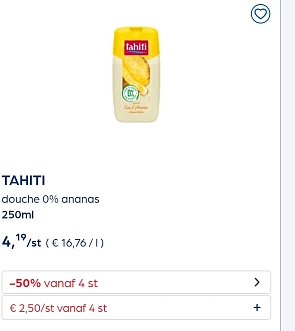 Tahiti -50% extra