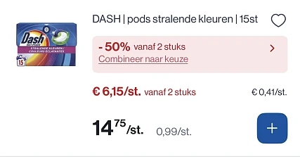 Dash pods stralende kleuren 15 stuks -50% extra
