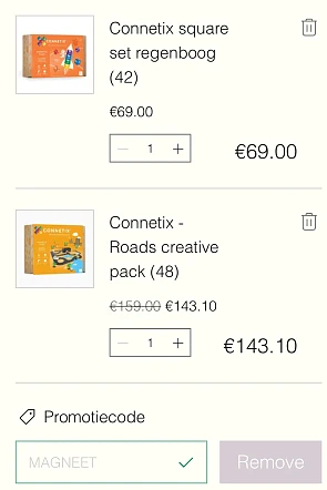 Kortingscode -15% Connetix sets