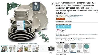 16 delig serviesset