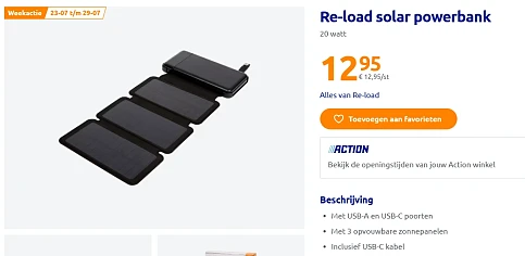 Re-load solar powerbank