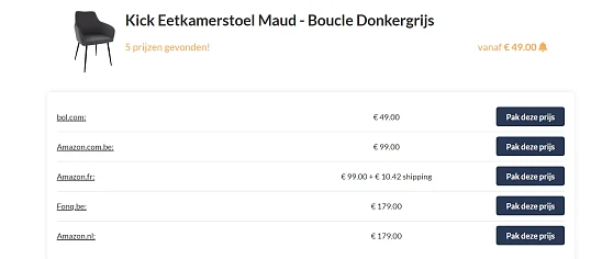 eetkamerstoel bij bol
