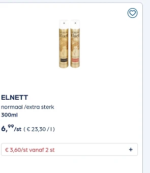 Elnett tot -50%
