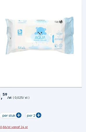 BONI vochtige babydoekjes aqua 💦 in promo