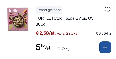 Turtle ontbijtgranen color loops bio -50%
