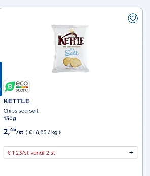 KETTLE Chips sea salt 130g -50%