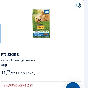 FRISKIES senior kip en groenten 3kg in promo