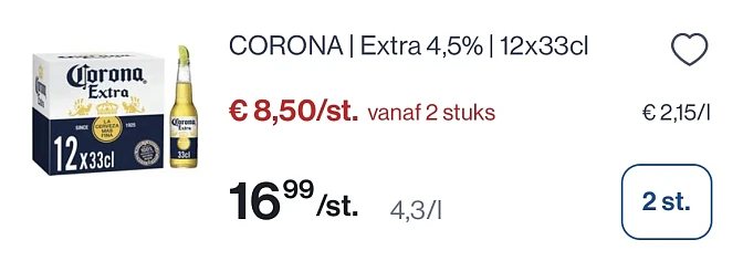 Corona extra 4,5% 12x33 cl -50%