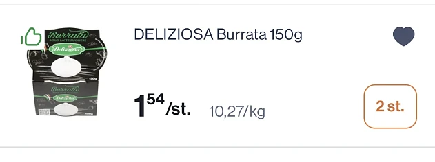 Deliziosa burratta 150 gram voor mooie prijs reactie Delhaize 3+1