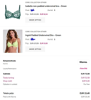 2 bh's voor 15,40 euro bij Hunkemöller