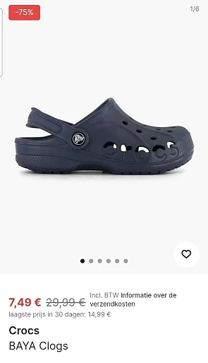 Crocs maat 28/29 en maat 32/33 nu -75%