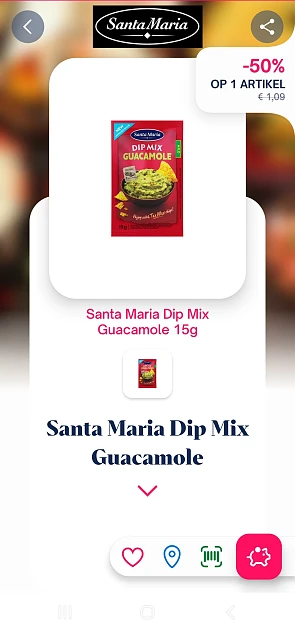 Santa Maria dip mix guacamole 50% terugbetaald
