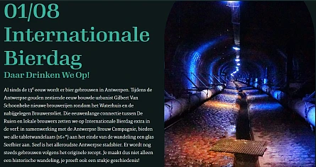 Gratis Seef bier bij Antwerpse Ruien 🍺1 aug Internationale Bierdag