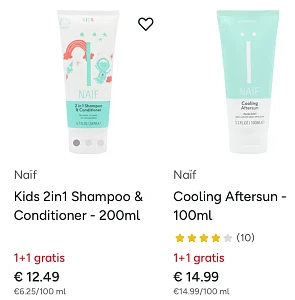 1+1 gratis op Naïf producten 👶🏻