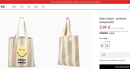 Tot -60% op leuke shoppers bij C&A 🛍️😍