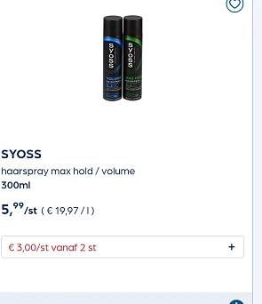Syoss 50% goedkoper