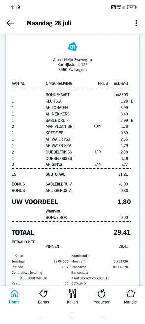 Ah sla voor €0,49