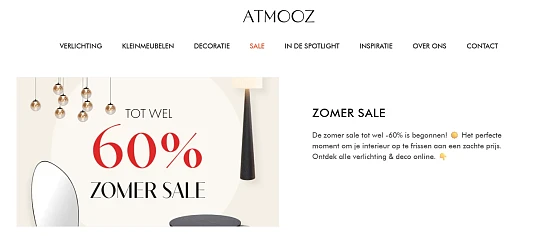 Tot -60% op deco, verlichting en klein meubilair bij Atmooz