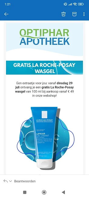 Optiphar: gratis La Roche-Posay wasgel