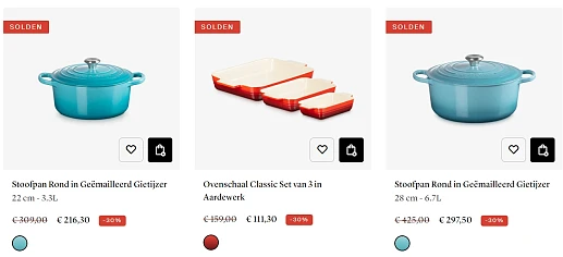 Solden tot -50% bij Le Creuset + extra korting