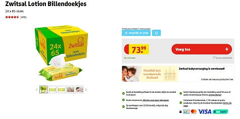 Zwitsal Lotion billendoekjes voordelig bij Amazon België