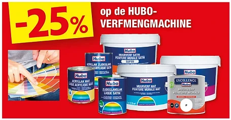 25% korting op de HUBO verfmengmachine