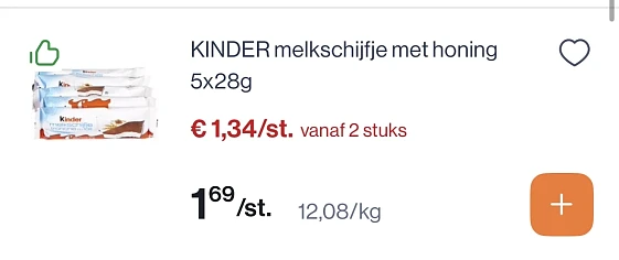 Kinder melkschijfje met honing 5x28 gram reactie Lidl