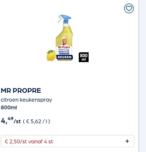 Mr propre spray tot -50%