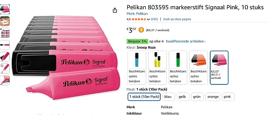 10 markeerstiften pink