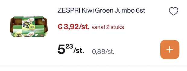 Zespri kiwi groen jumbo 6 stuks goedkoper
