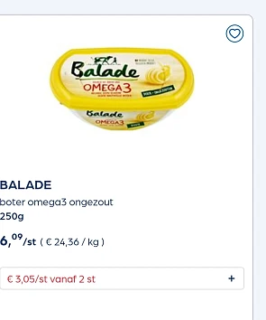 Balade boter 50% goedkoper