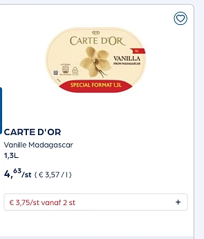 Carte D'or vanille madagascar 1,3L in promo