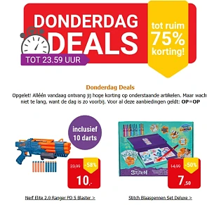 Donderdagdeal Lobbes: tot -75% op selectie speelgoed