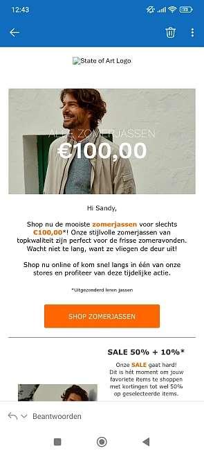 Alle zomerjassen aan €100 bij State of art