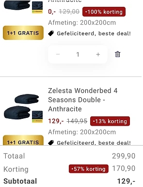 4 Zelesta dekbedden voor de prijs van 1 😱