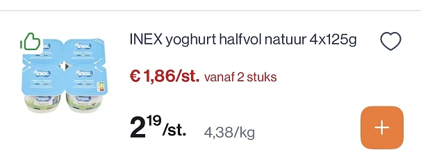 Inex yoghurt -25% reactie Lidl