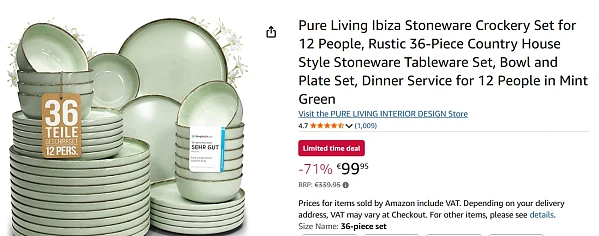Servies voor 12 personen - 36 delig van 339,95€ naar 99,95€